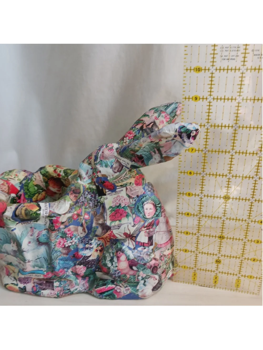 Vintage Paper Mache Rabbit Deco Page Basket Holder Bowl Unusual Farmhouse Color